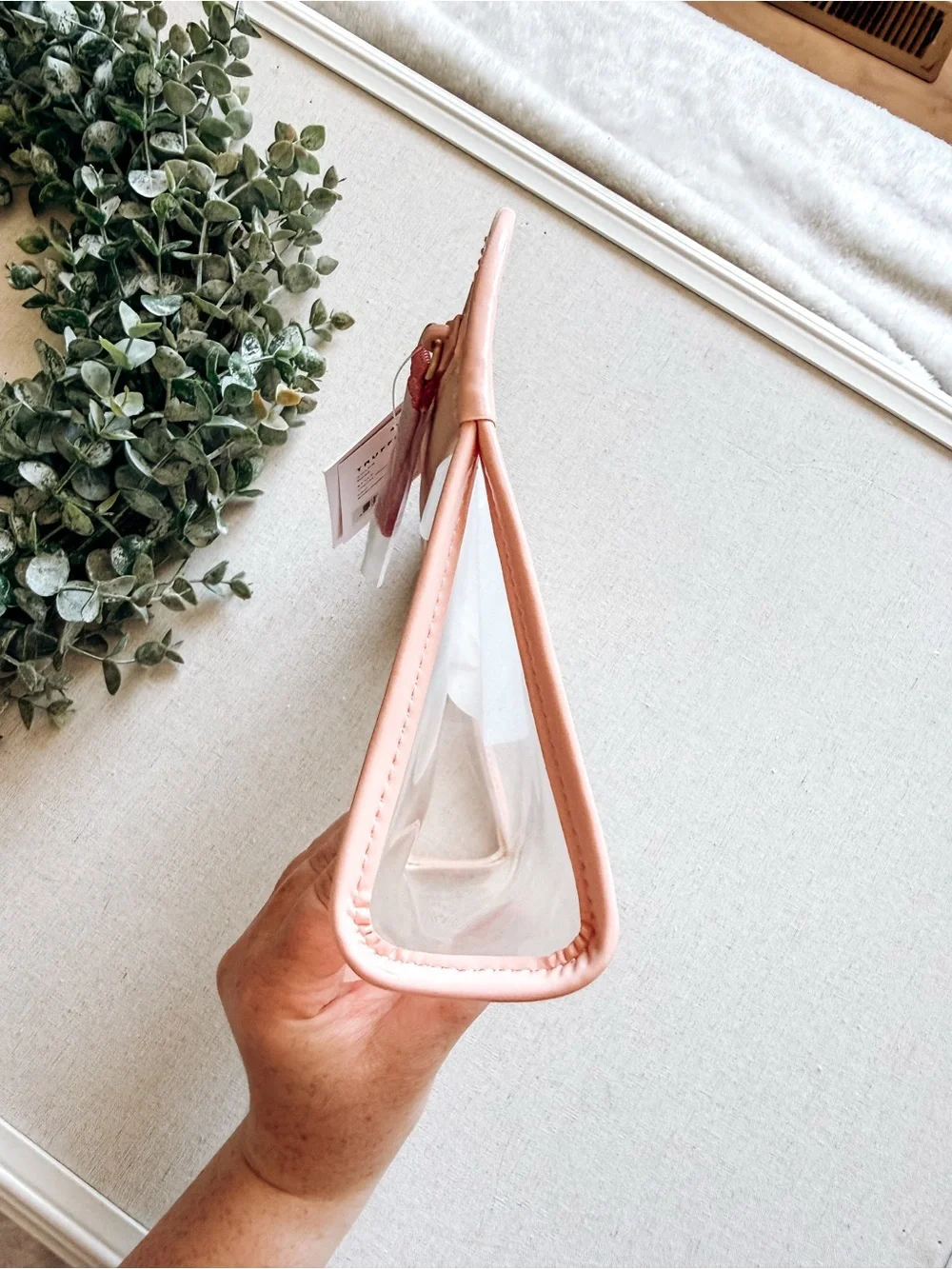 Truffle Clarity Small Clear Travel Cosmetic Pouch Rosé TSA Friendly
